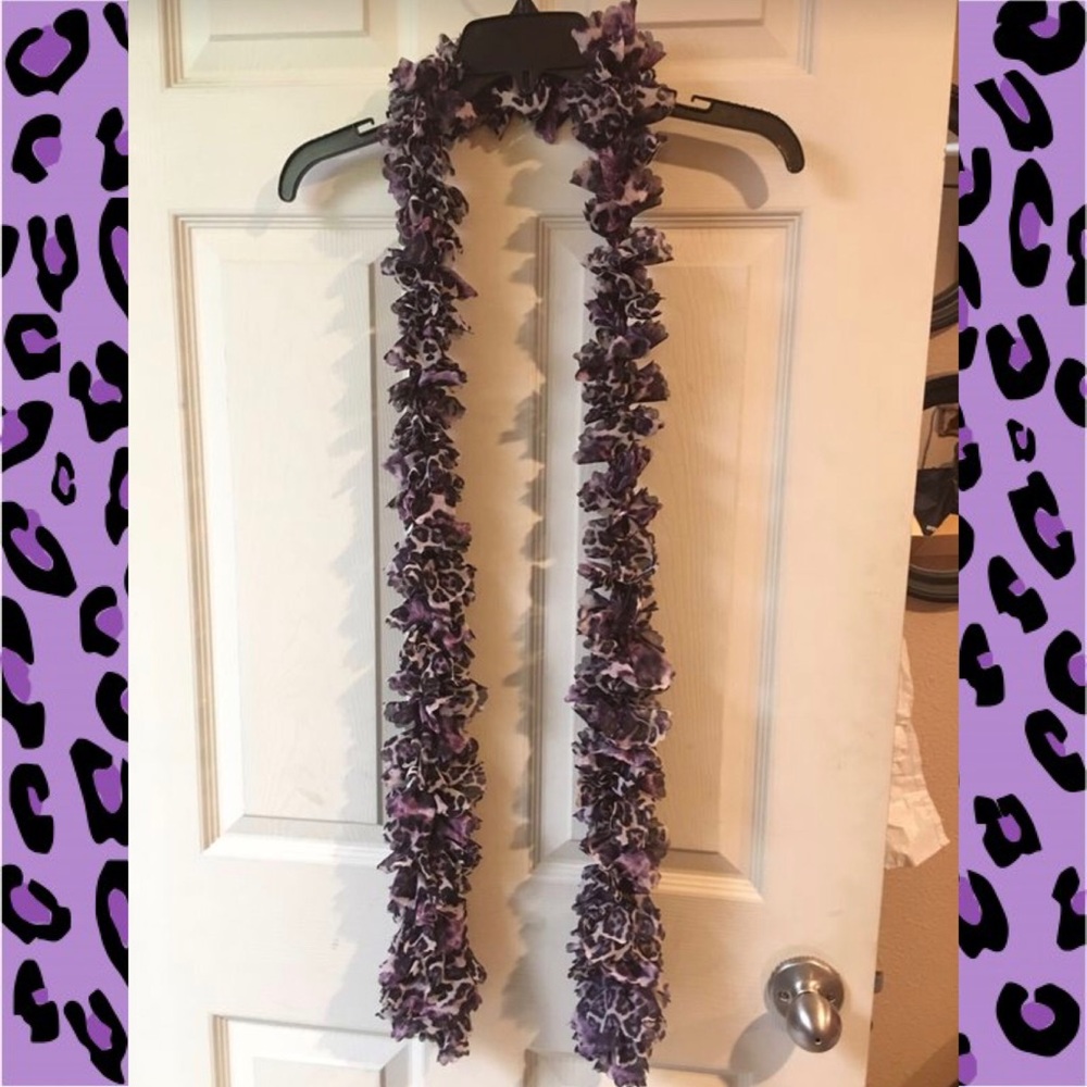 NWOT Purple Leopard Scarf